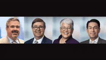 Pictured, left to right: SEPTA’s Scott A. Sauer and Kaplan Kirsch’s John Putnam, Allison Ishihara Fultz, and Samuel Kohn. (Photographs courtesy of the respective organizations.)